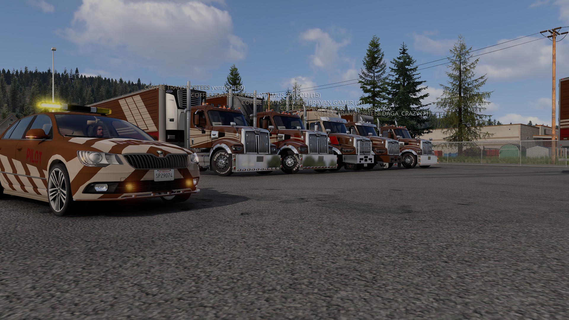 Convoy Coffee Transporttees con escolta PILOT
